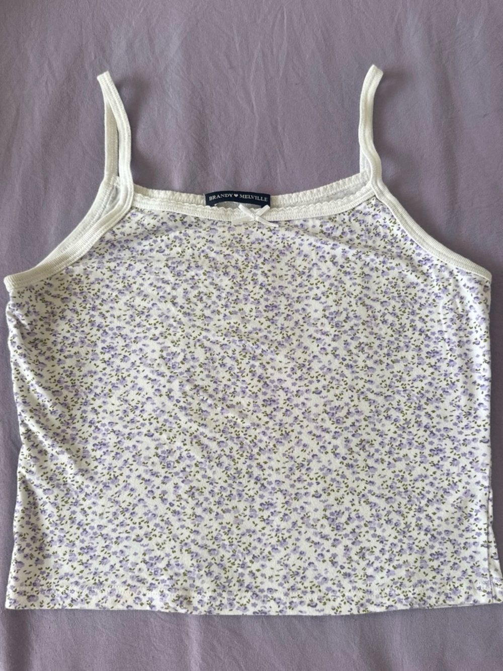 Brandy Melville purple and white floral tank